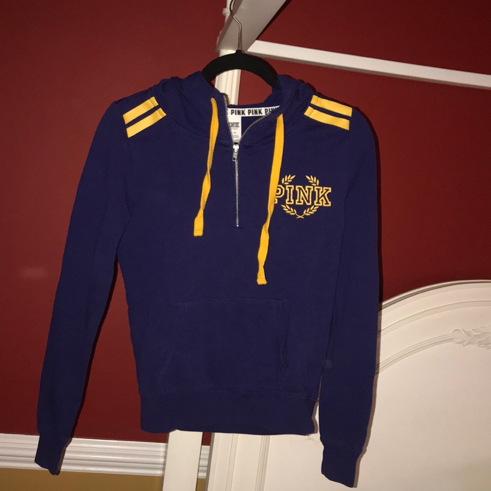 Navy 3/4 Zip by PINK